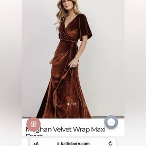 Baltic Born Bronze Velvet Maxi Dress